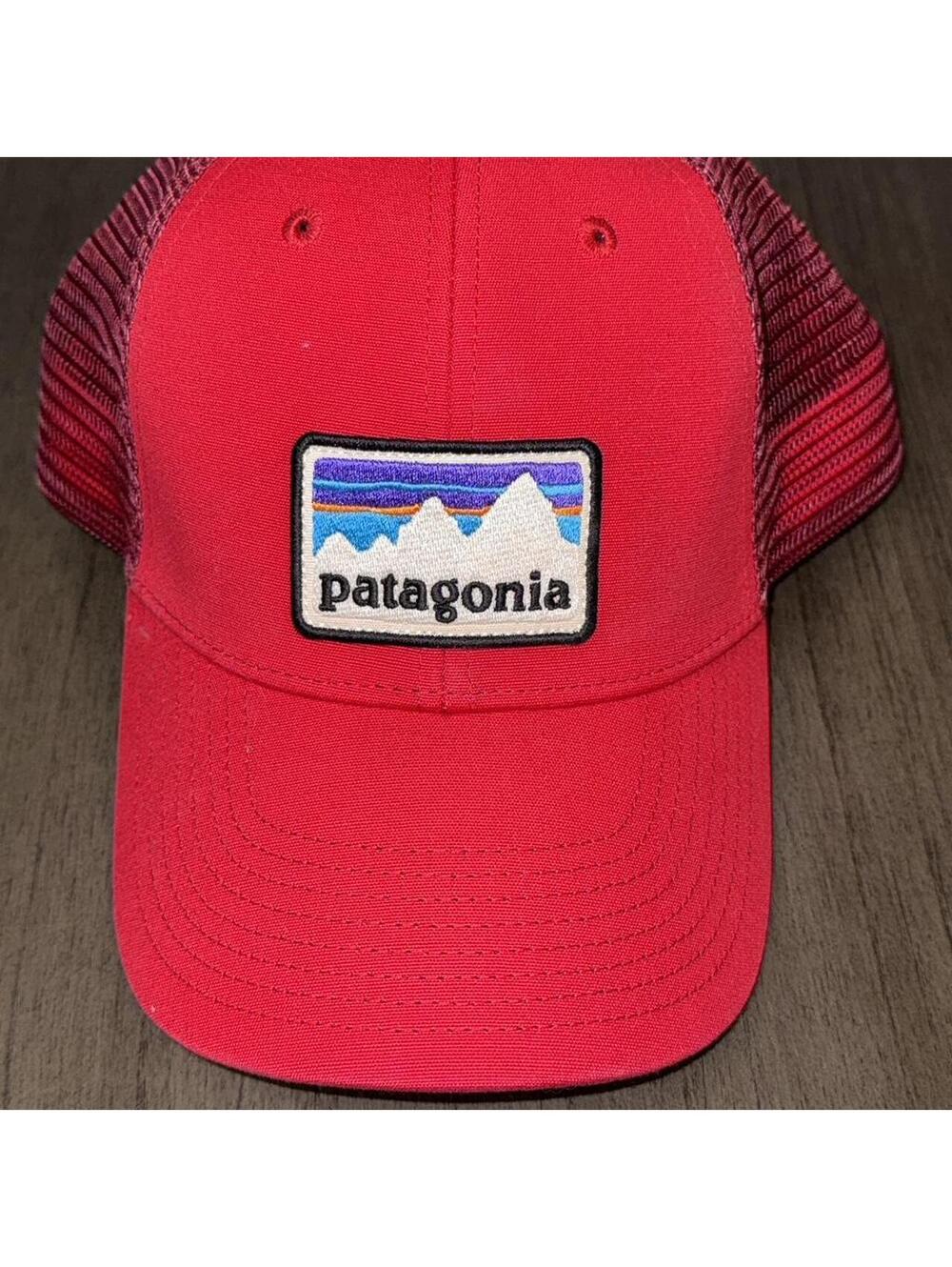 Patagonia Red Trucker Hat with Mesh Back